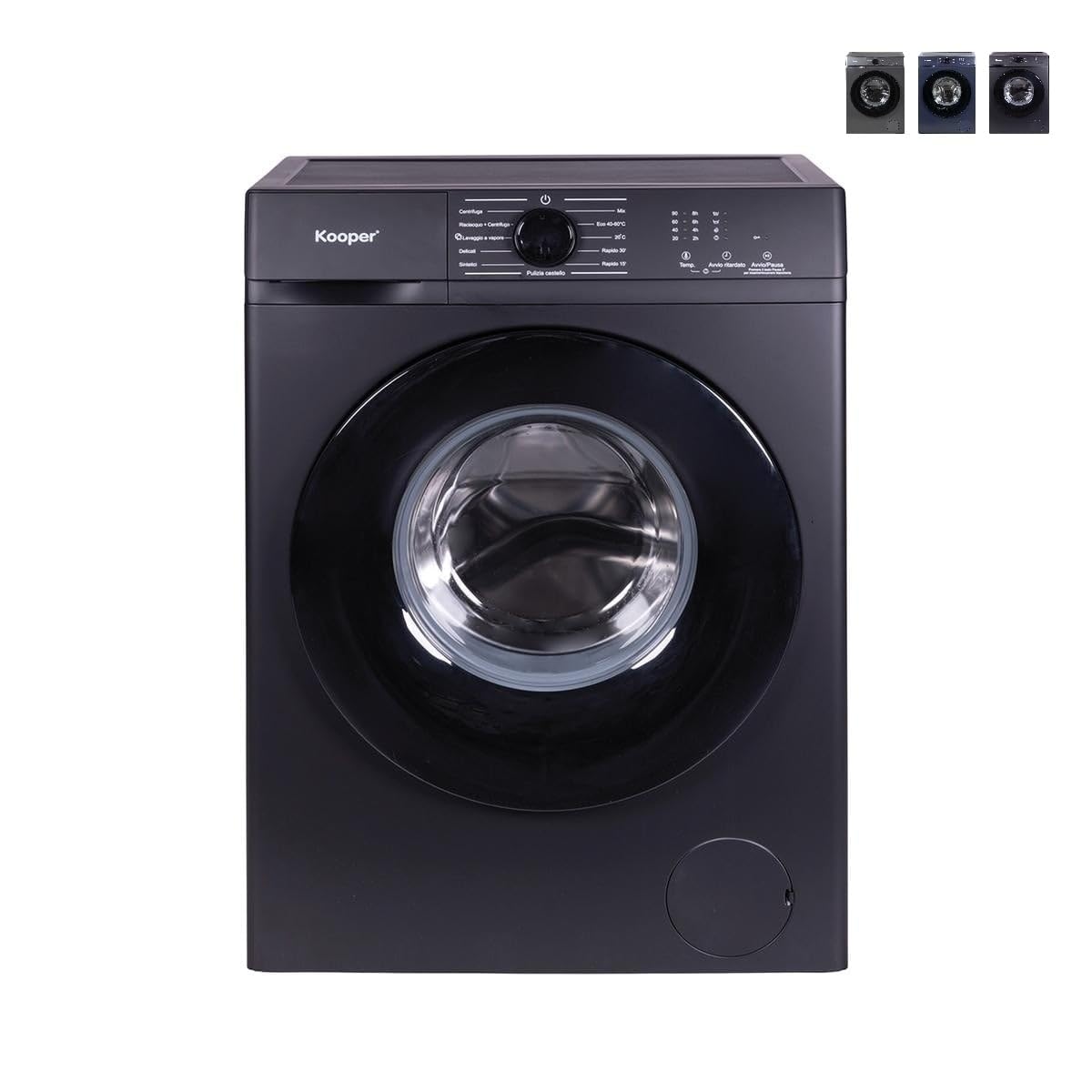 Lavatrice Slim 8 Kg Classe energetica A Profondità 45 cm Centrifuga 1200 giri con Funzione Vapore colore Nero - 4022359