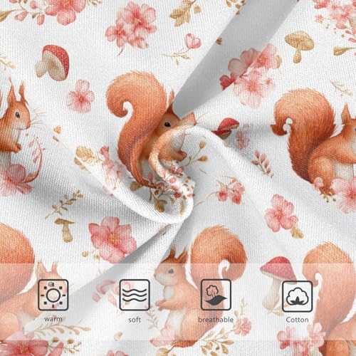 Girls Underwear Soft Cotton Squirrel Flower Kids Panties in Sizes 2/3t, 4t, 5t, 6 and 83