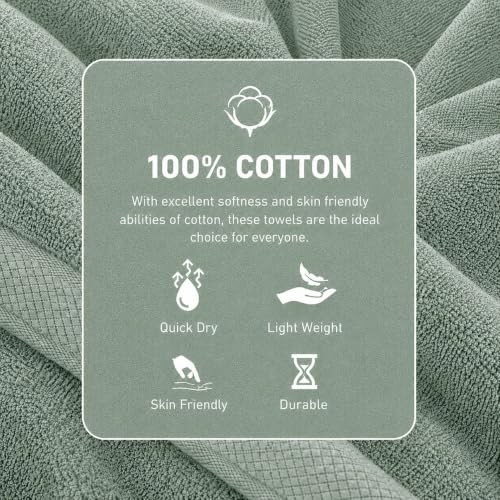 Image of Kiyro 100% Cotton Towels for Bath | Towels for Bath Large Size Bath Towel - Soft & Absorbent | 500 GSM | Towel for Men /Women | Urban Comfort | 70 cms x 140 cms Purple.Sweet.pop (Olive Green)