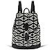 QTKJ Backpack Purse for Women, Canvas Travel Backpack, Fashion Knitting Anti-Theft Backpack, Shoulder Bag Stitched Leather Base and Shoulder Strap, Leisure Lightweight Work, Vacation Backpacksï¼ˆBlackï¼‰