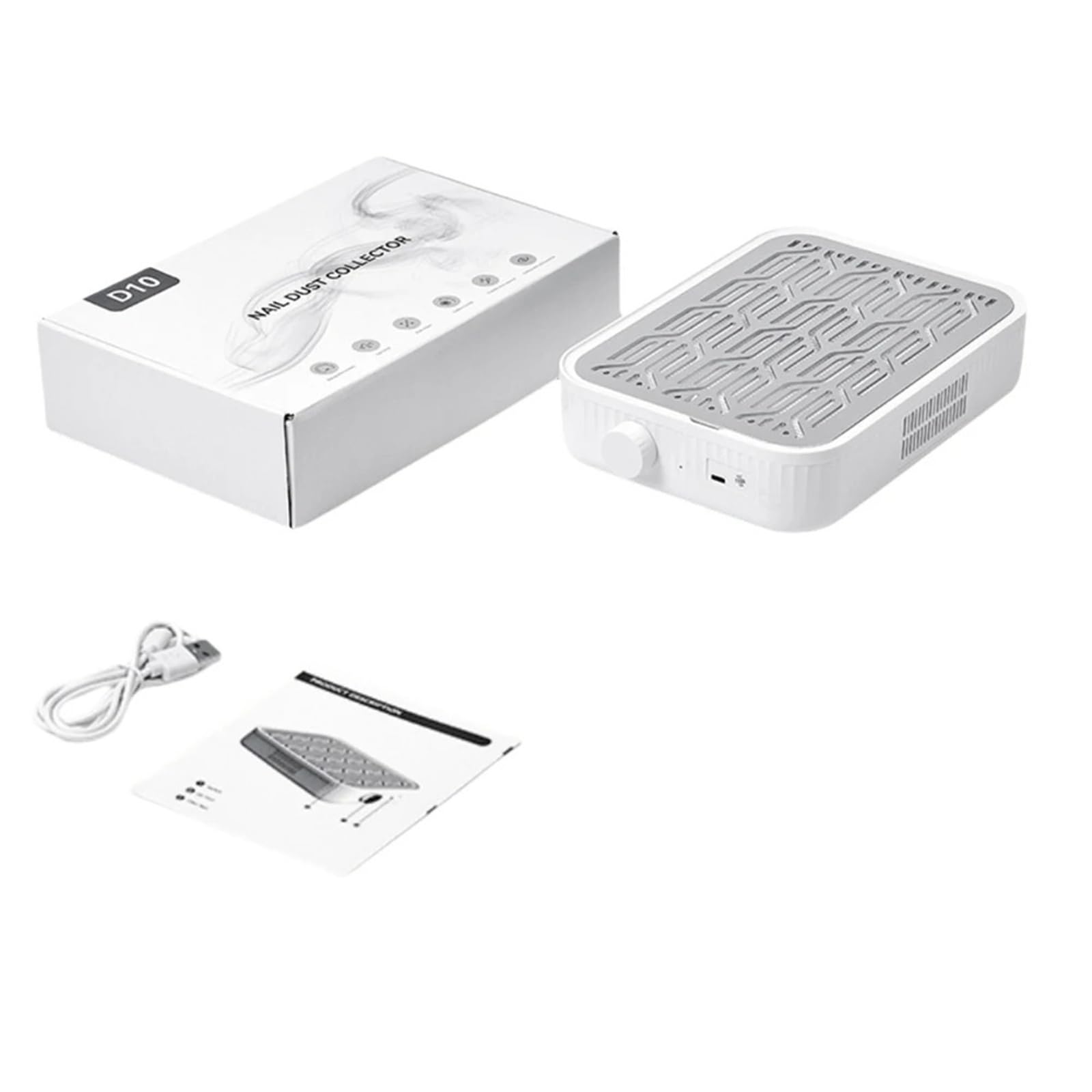 Aspirateur à ongles sans fil et balais avec filtres amovibles, vitesse réglable, collecteur de poussière d'ongles 48 W, faible bruit Pour usage domestique