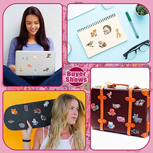 208 Pieces Cute Animal Sticker Animal Water Bottle Sticker Decal Waterproof Vinyl Sticker For Kids Boys Girls Adults Laptop Notebook Skateboard Suitcase Guitar Scrapbook #TOP2