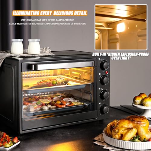 Tenedor de convección comercial de 40L, la utódora eléctrica Rotisserie con 60 Min Timer, Control Templ Independiente 90-230C, Equipo de Panadería de Acero Inoxidable para la Contríaca y el Uso Inicio