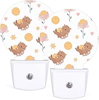 Vista 1 de Night Lights Plug Into Wall Dusk to Dawn with Light Sensors Round Led Night Light for Adults Bedroom Bathroom 2 Pack Cute Bear Moon