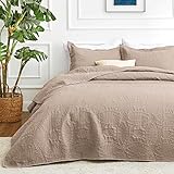 Love's cabin Quilts for Queen Bed Burlwood Bedspreads Bedding Set - Lightweight Bedspread Comforter - Coin Pattern Bedding Coverlet for All Season - 3 Pieces (1 Quilt, 2 Pillow Shams)