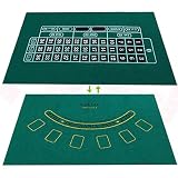 Shengdasi - Fieltro de mesa de Blackjack y de ruedas, alfombra de juego de tres tamaños para adaptarse a la mayoría de las mesas de comedor, fieltro para casino, juegos de Hasard,60 x 90 cm