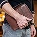 Polare Cowhide Leather Bible Cover Church Bag Bible Protective Book Holder Carrying Case Folder Organizer Portfolio (Coffee)