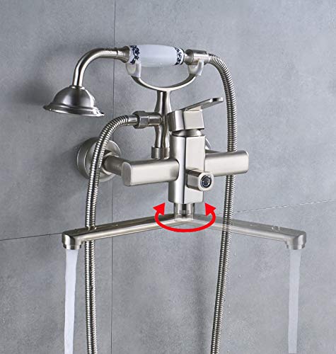 Robinet de baignoire en laiton massif au design mural épuré - 6