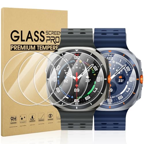 Suoman 4-Pack for Samsung Galaxy Watch Ultra 47mm Screen Protector 9H Hardness Tempered Glass Screen Protective Film Ultra 47 mm for Galaxy 8/7 Smartwatches (2024-2025)