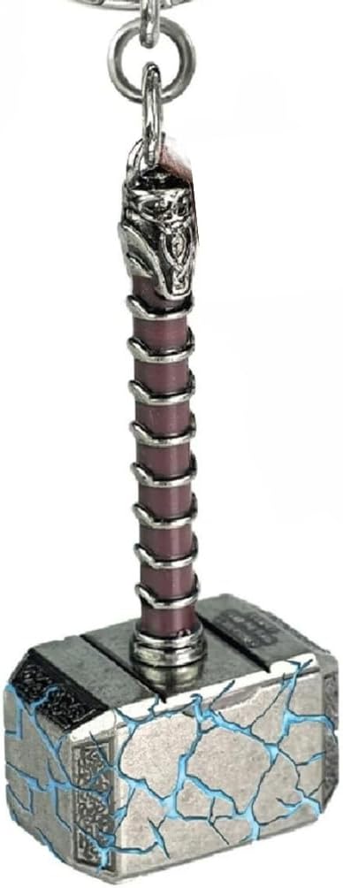 Yaa Catchy Marvel Avengers Thor's love and thunder Thor Hammer Pewter Mjolnir Anti-Rust Metal Keychain & Keyring For Men, Women,Bike & Car for (Thor Lover)