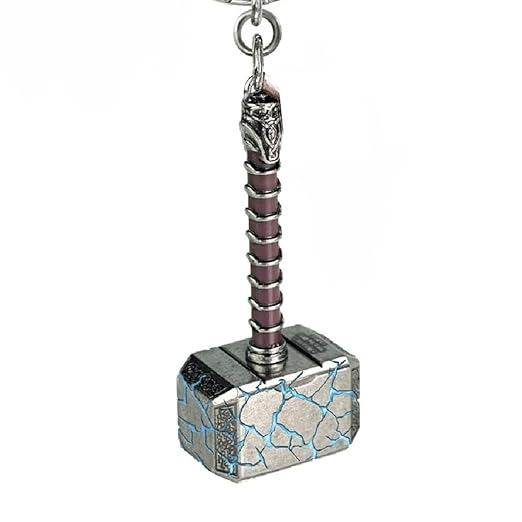 Yaa Catchy Marvel Avengers Thor's love and thunder Thor Hammer Pewter Mjolnir Anti-Rust Metal Keychain & Keyring For Men, Women,Bike & Car for (Thor Lover)