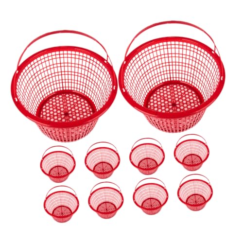Toyvian 10pcs Strawberry Vegetable Gatherer Fruit Basket Baskets Plastic Fruit Versatile Picker