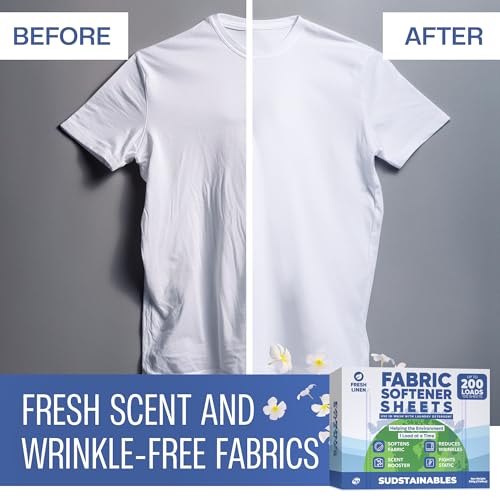 Sudstainables Fabric Softener Sheets for Washer - Fresh Scents, Natural & Eco-Friendly Laundry Softener Sheets, Hypoallergenic Washing Machine Sheets Softener Strips - Thumbnail 7