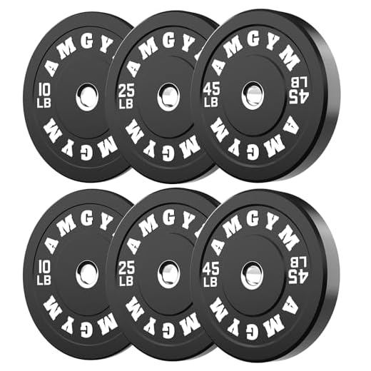 AMGYM LB Bumper Plates Olympic Weight Plates, Bumper Weight Plates, Steel Insert, Strength Training(160LB Set)