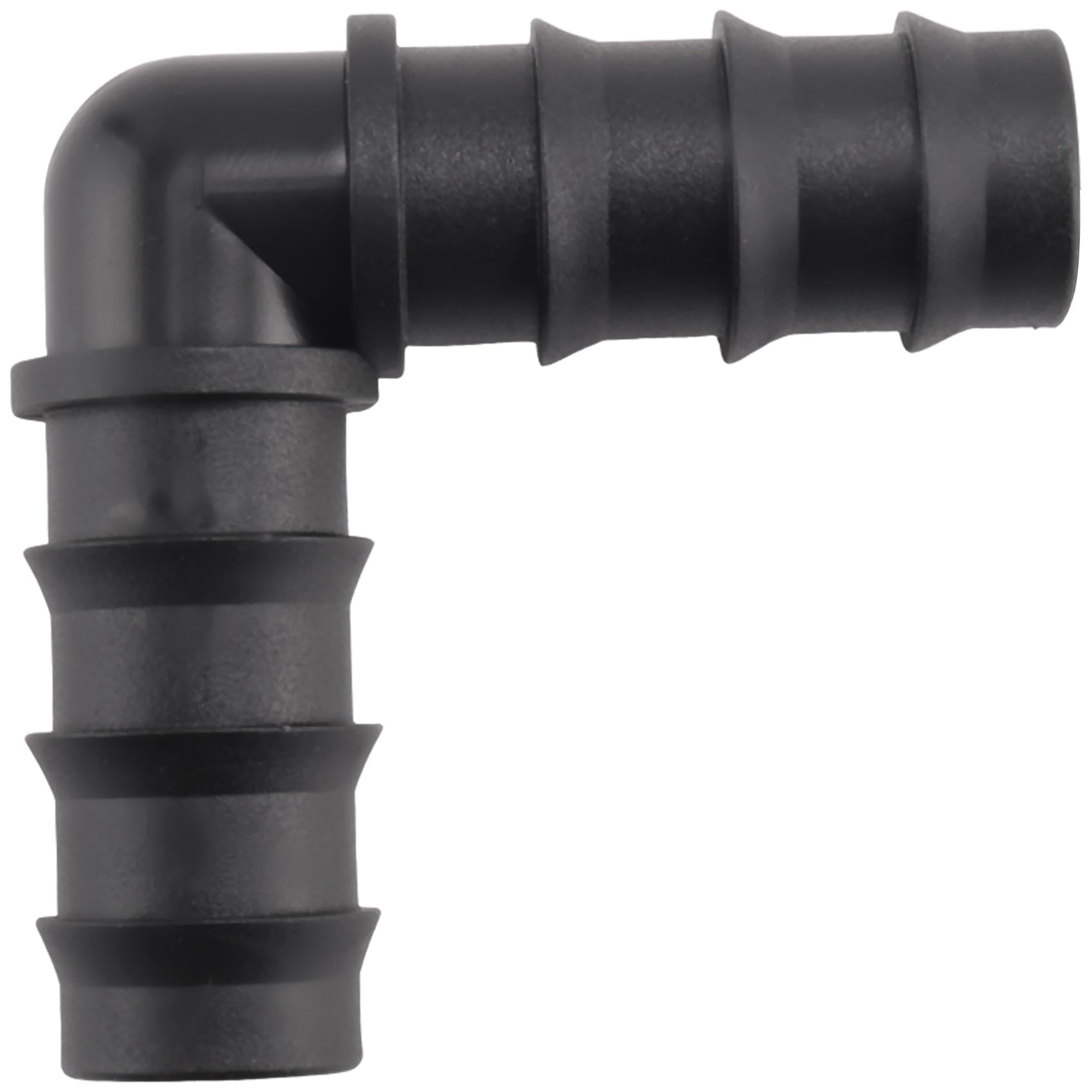 Kqcibz Pack of 25, 1/2 Inch 90 Degree Elbow, Barb Crimp Pex Fitting, Plastic Pex Fittings, (1/2 Inch Elbow, 25Pcs), Black