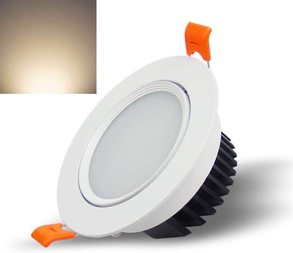 Spotlight，White round Adjustable Recessed Spotlight Anti-Glare Cri80 High Color Led Recessed Downlight Degree Illumination Angle Recessed Ceiling Light for Showroom Jewelry Store Lighting/4