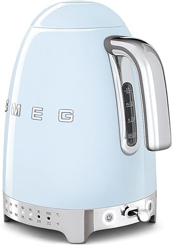 Miniatura 3 de SMEG Hervidor eléctrico de temperatura variable de 7 tazas, estética de estilo retro con tecnología avanzada, acero inoxidable, 1400 W, 120 V, base