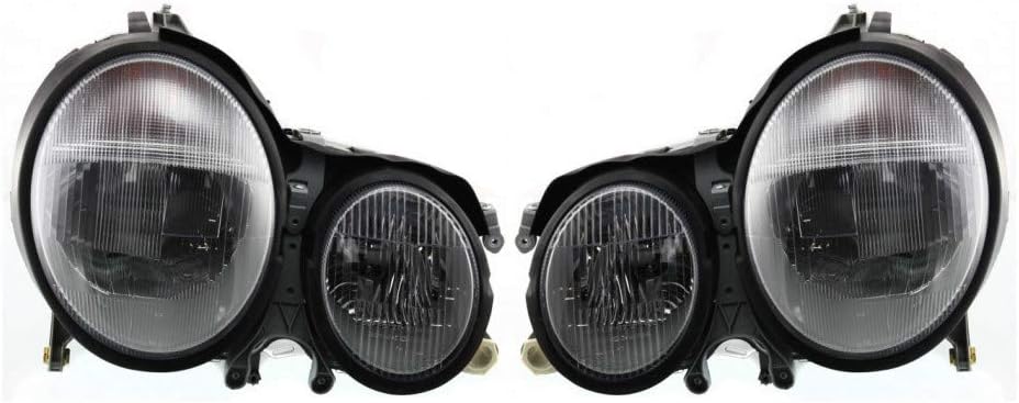 CarLights360 For Mercedes-Benz E-Class Sedan/Wagon Headlight Assembly 2000 2001 2002 2003 Pair Driver and Passenger Side MB2502105 | MB2503105 | 210 820 37 61