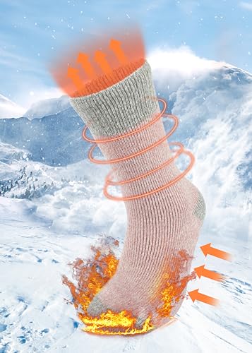 Image of BomKinta Women Thermal Socks - Thick Boot Sock Warm Winter Crew Socks - Cozy Soft Christmas Socks Size 5-10