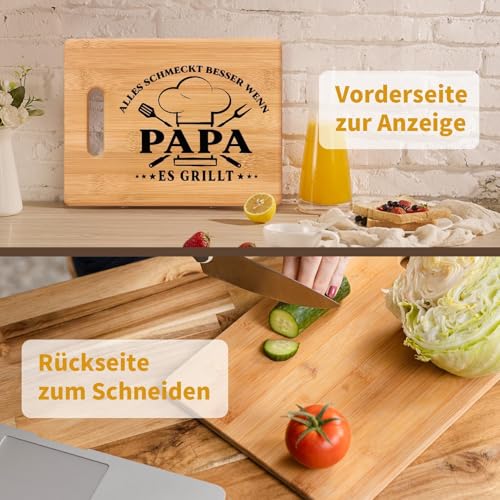 Geschenk für Papa, UV Bedrucktes Bambus Schneidebrett, Vater Papa Geschenk von Tochter Sohn zum Geburtstag Vatertag Weihnachten 5
