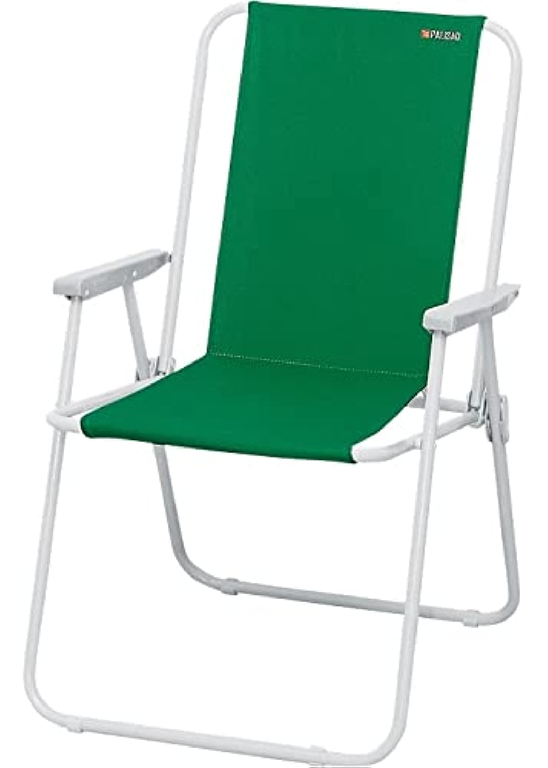 PALISAD Camping Chair Foldable – Portable Outdoor Chair with Armrest & Cup Holder, Heavy-Duty Steel Frame Folding Picnic Chair for Camping & Beach