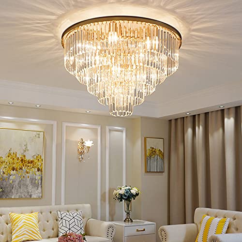 Lustre moderne LED cristal E14 plafonnier suspendu rond - 3