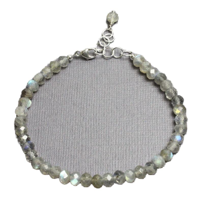 Bracelet labradorite 4mm perles gemmes naturelles pour homme femme