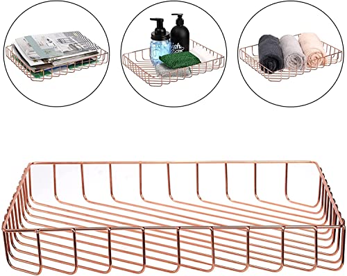 Rose Gold File Organizer for Desk Letter Size Desk Paper Organizer Trays Large Capacity Metal File Organizer Paper Tray Wire Basket Bins for Office Desktop 5 51gi3QNdZJL