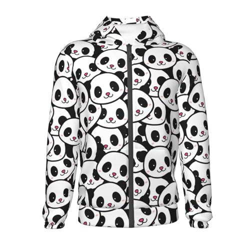 Cute Panda Face Kid Hoodies Boys Zip Up Sweatshirts Girls Pullover with Pocket2