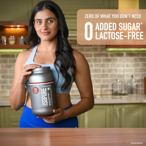 Image of Isopure Whey Protein Isolate Powder with less than 1.5gm of Carbs and Vitamins for Immune Support - 1 kg Cookies & Cream, Vegetarian protein for Men & Women. Offer Pack