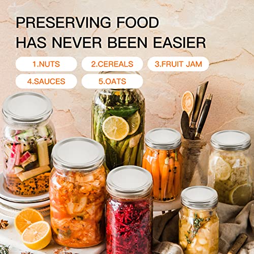 Electric Mason Jar Vacuum Sealer Kit, Jar Vacuum Sealer Kit For Wide-Mouth & Regular-Mouth Mason Jars, For Food Storage And Fermentation, Compatible With Foodsaver Vacuum Canning Sealer Machine Attachment, Electric Vacuum Pump And Lid Opener #TOP6