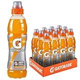 Gatorade, Sport Drink, Bevanda sportiva non Gassata Gusto Arancia, Aiuta il Reintegro dei Sali Minerali Persi, Formato da 12x500 ml