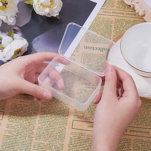 Image of 30pcs Rectangle Mini Clear Plastic Storage Containers Box Case with lid for Small Items, Bead, Jewelry, and Other Craft Projects (M: 3.3 * 2.1 * 0.9inch)