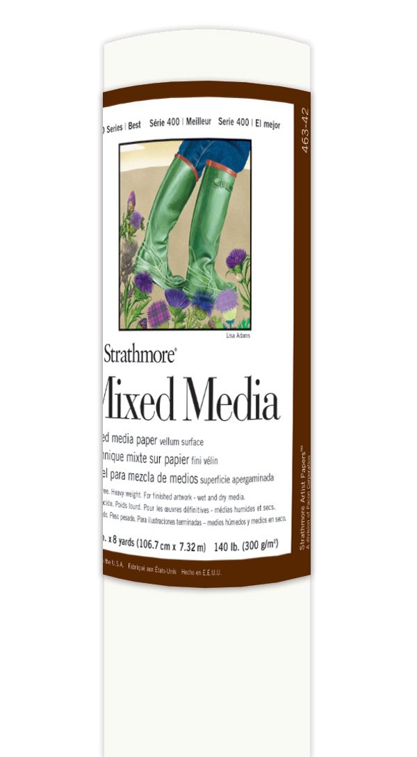 Strathmore (463-42 400 Series Mixed Media Roll, Vellum Surface, 42" x8 Yards