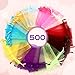 Hoolerry 500 Pcs Organza Gift Bags Jewelry Small Mesh Drawstring Sachet Wedding Favor Bracelet Bags for Packaging Jewelry Pouches Small Gifts(3 x 4 Inch,Multicolor)