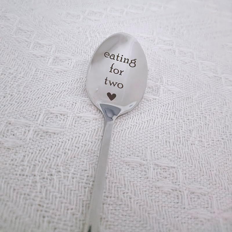 First Mothers Day Gifts for New Mom Cereal Dessert Spoon for Mom To Be Gift Eating for Two Spoons Pregnancy Gifts for First Time Moms Mother Birthday Gifts for Pregnant Women image 5