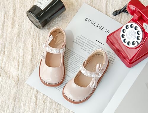 Image of GINFIVE Toddler Girls Dress Shoes Little Kids Flats School Mary Janes Shoes