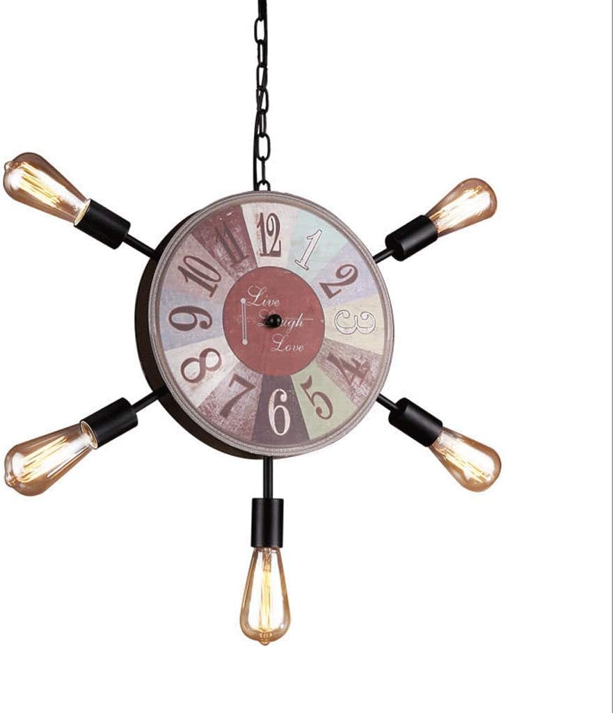 Chandelier - Retro Art Restaurant Study Cafe Bar Wrought Iron 56×56cm Hanging Chain 100cm (Length Adjustable) V