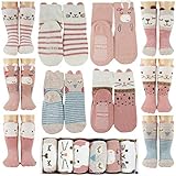Tiny Captain Toddler Girls Socks 1-3 Year Old Gift Cartoon Baby Girl Animal Anti Slip Non Slip Grips