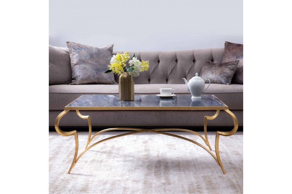 PAN Home Marsala Coffee Table Marble Grey & Gold
