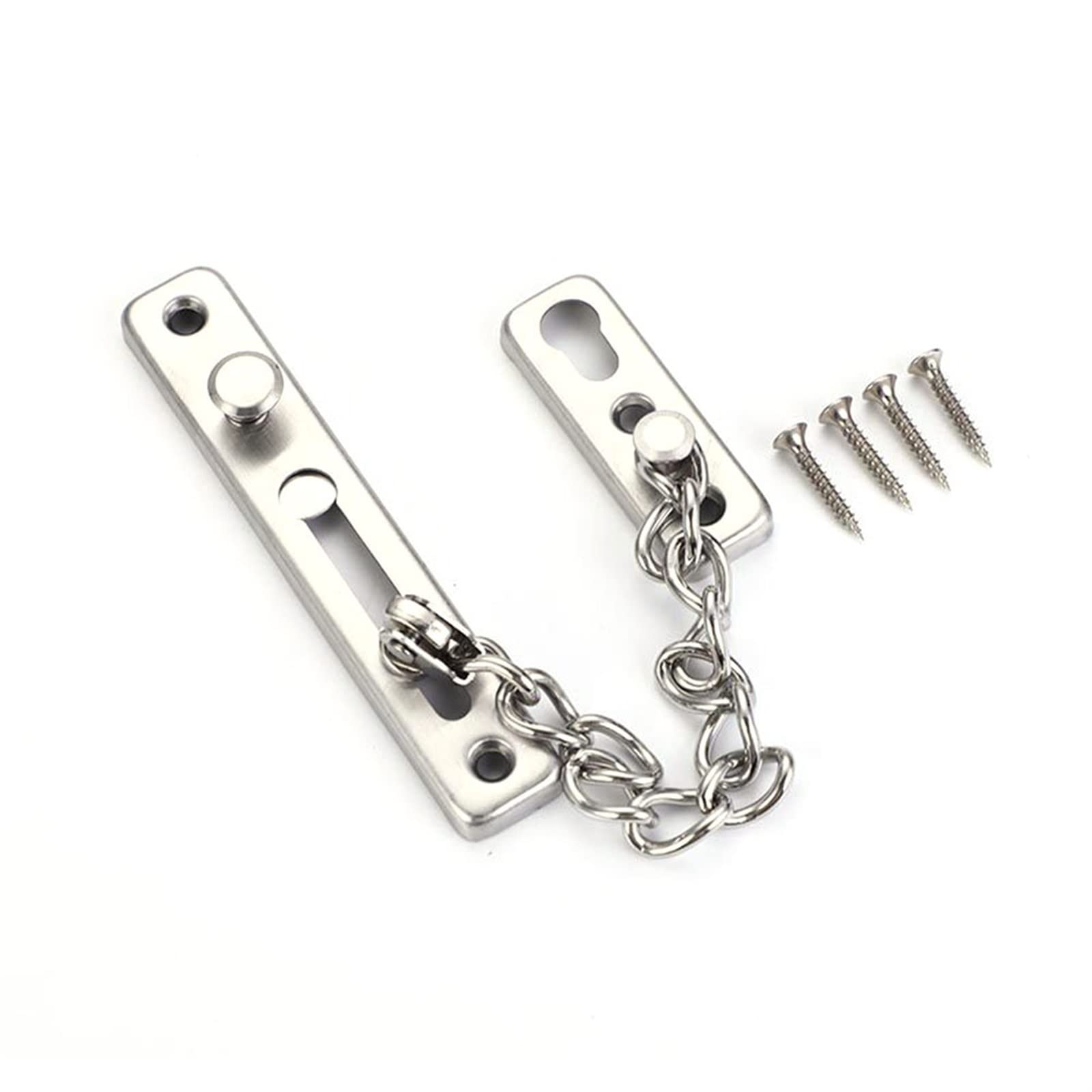 Bolt Lock Anti-Theft Door Chain Safety Home Buckle Protection(Silver)