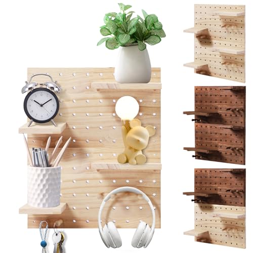 Pegboard Porta chiavi da muro per casa in legno con organizzazione modulare del display, appendichiavi da parete, Porta chiavi da muro per camera da letto, studio, ufficio, 38 x 22,8