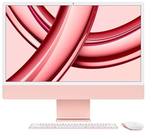 2023 Apple iMac with Apple M3 Chip (24-inch, 8GB RAM, 256GB SSD storage) Pink (Renewed)