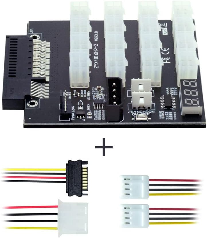 xiwai 14+10Pin Flex Slot Server Power Board to 16x6Pin Power Supply Board for CHIA ETH BTC Mining Miner