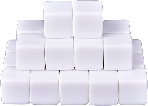 Miniatura 3 de 48 dados blancos en blanco de 0.630 in para juegos de mesa, bricolaje, diversión y enseñanza