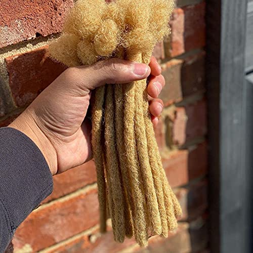 100 Human Hair Dreadlock Extensions Blonde Handmade Crochet Loc Extensions Human Hair 60 Strands Medium Size Width 0.6 cm Blonde Locs (12 inch 60 strands, 613)…