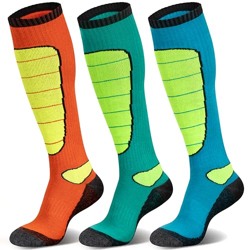 Image of Hylaea Merino Wool Ski Socks, Cold Weather Socks for Snowboarding, Snow, Winter, Thermal Knee-high Warm Socks, Hunting