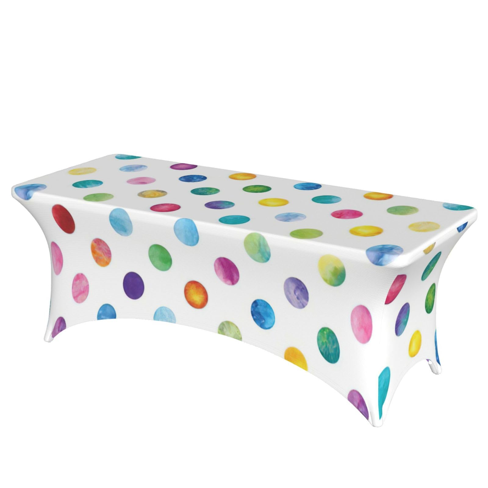 NImongt Blue Polka Dot Pattern Print Elastic Rectangular Tablecloth Holidays Family Banquet Wedding Party Table Cover