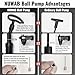 NUWAB 10.6 Inch Ball Pump, Lightweight Portable Manual Pump for Football, Basketball, Volleyball, Balloon and Swimming Ring, Quick Inflation Come with Extension Hose, Ball Needles, Nozzles