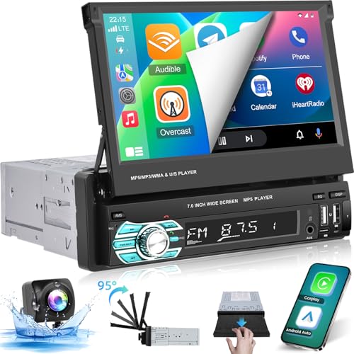 Autoradio 1 DIN con Pantalla 7" y CarPlay Android Auto